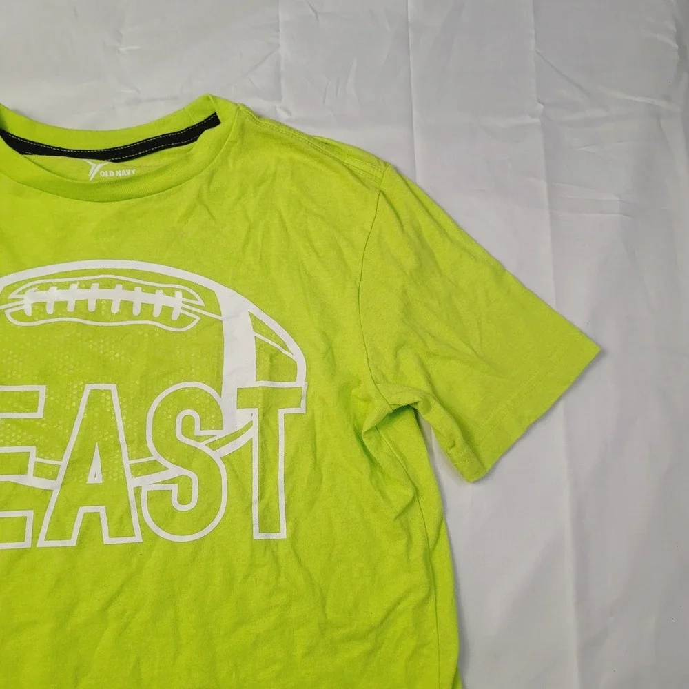 Old Navy Kids Active Go-Dry T-Shirt XL 14-16 Lime Green Beast Football Graphic